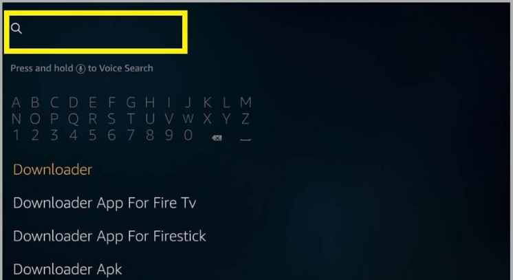 firestick search bar